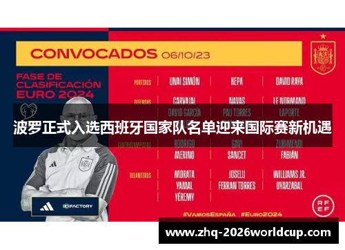 波罗正式入选西班牙国家队名单迎来国际赛新机遇 波罗正式入选西班牙国家队名单迎来国际赛新机遇